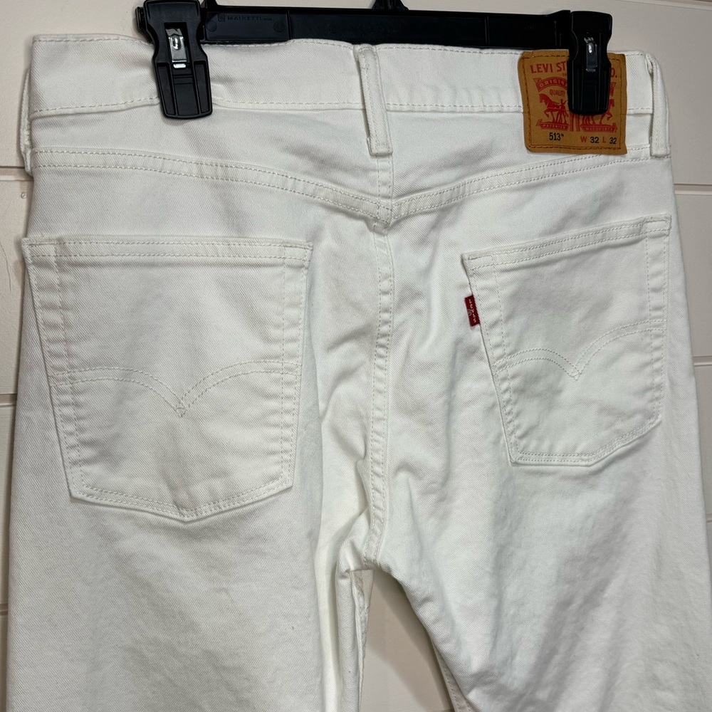 Levi’s 513 White Slim Straight Jeans – W32 L32 (Unisex / Boyfriend Fit) - Picture 4 of 4